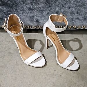 White Patent Ankle Strap Heels size6